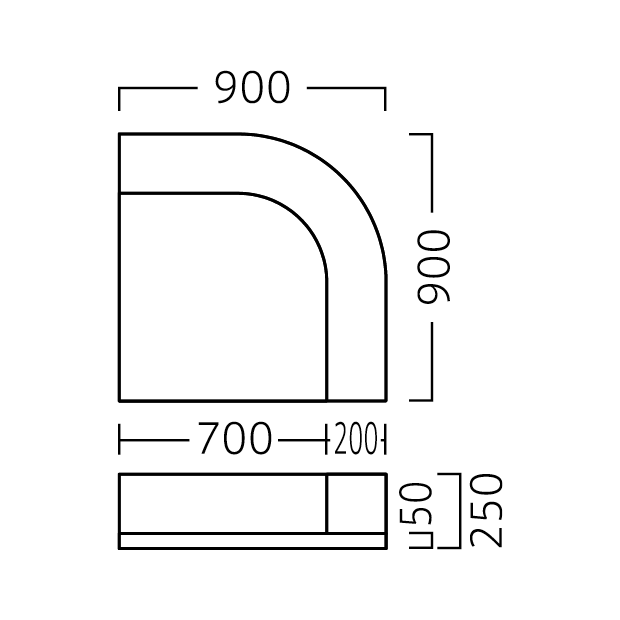 メロディーサークル付アールコーナーA900
