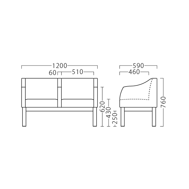 リュシーBR2P W1200