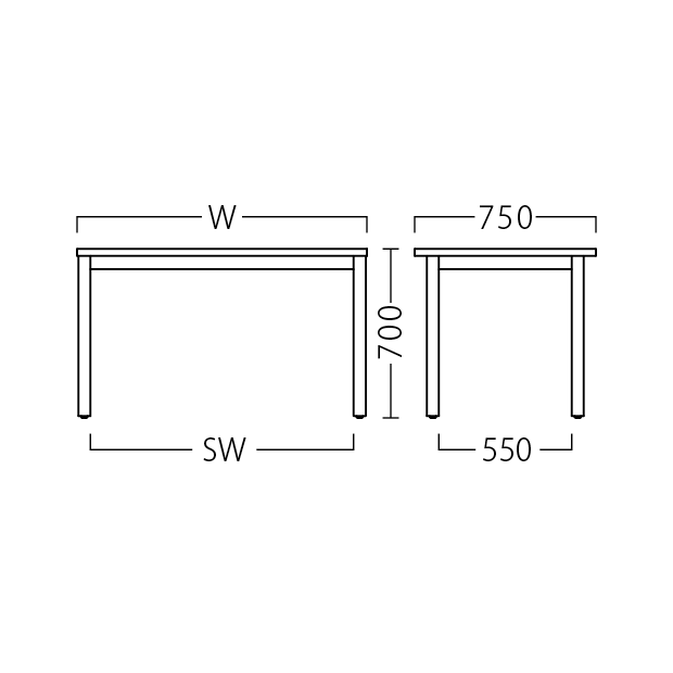 柊テーブル(黒)